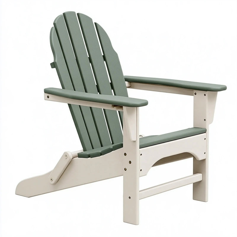 Adirondackstuhl 83 x 79 x 98 cm aus Kunststoff Grün Weiss für den Aussenbereich