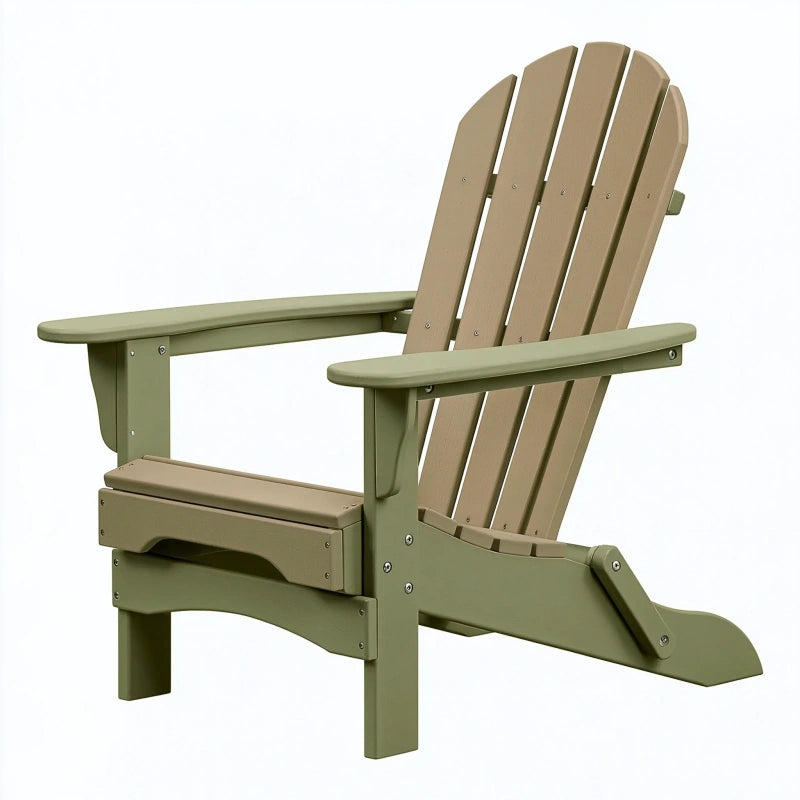 Gartenstuhl 80 x 75 x 98 cm aus Kunststoff olivgrün/beige mit breiten Armlehnen
