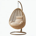 Hängesessel 105 x 105 x 195 cm Beige Braun Geflecht mit Metallgestell