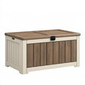 Aufbewahrungsbox 120 x 55 x 60 cm Kunststoff Beige Braun für Garten und Terrasse