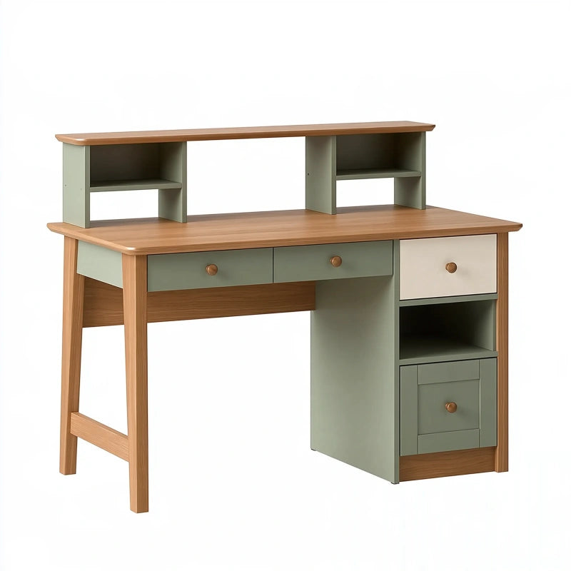 Schreibtisch 120 x 60 x 105 cm Holzwerkstoff Grün Braun mit Stauraum