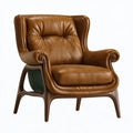 Ohrensessel 82 x 90 x 105 cm brauner Lederoptikbezug klassischer Polstersessel